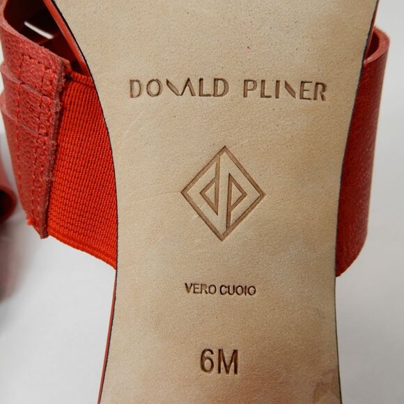 DONALD PLINER Alannis Slide Toe Ring Sandals Size 6 Tomato Red Leather NEW - Picture 14 of 14